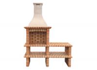 Ref. 108 toda em Tijolo - 175 cm x 57 cm x 220 cm, CxLxA | Grelhador 60 cm x 40 cm, CxL | 710 kg